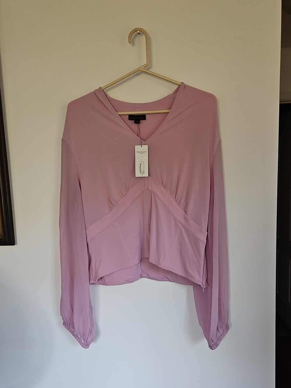 BOLD elements Dusty Pink V-Neck Long Sleeve Blouse